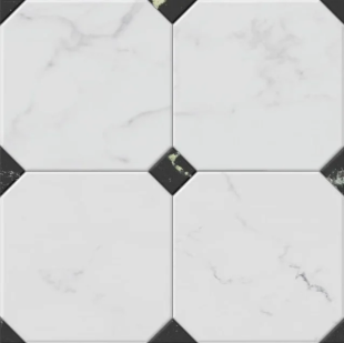 Керамогранит El Molino Betera Blanco (33,3x33,3) матовый Октагон под мрамор